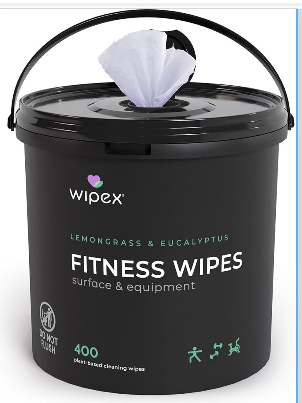 Wipex Fitness Wipes Lemongrass & Eucalyptus Surface & Equipment 400 CT SEALED